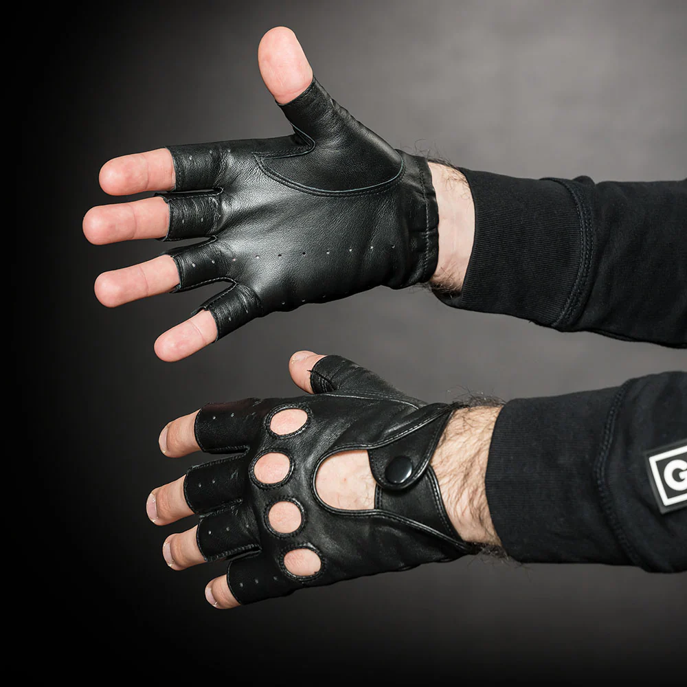 FINGERLESS LEATHER GLOVES - Image 3