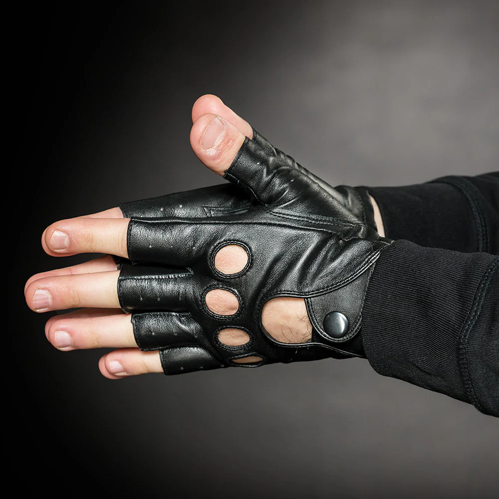 FINGERLESS LEATHER GLOVES - Image 4