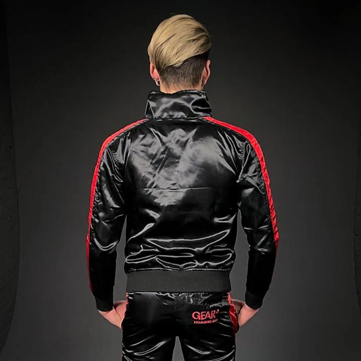 NYLON KINKSTER TRACK JACKET BLK/RED - Image 3
