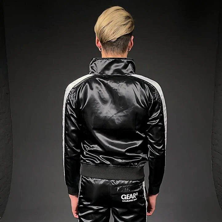 NYLON KINKSTER TRACK JACKET BLK/WHT - Image 3