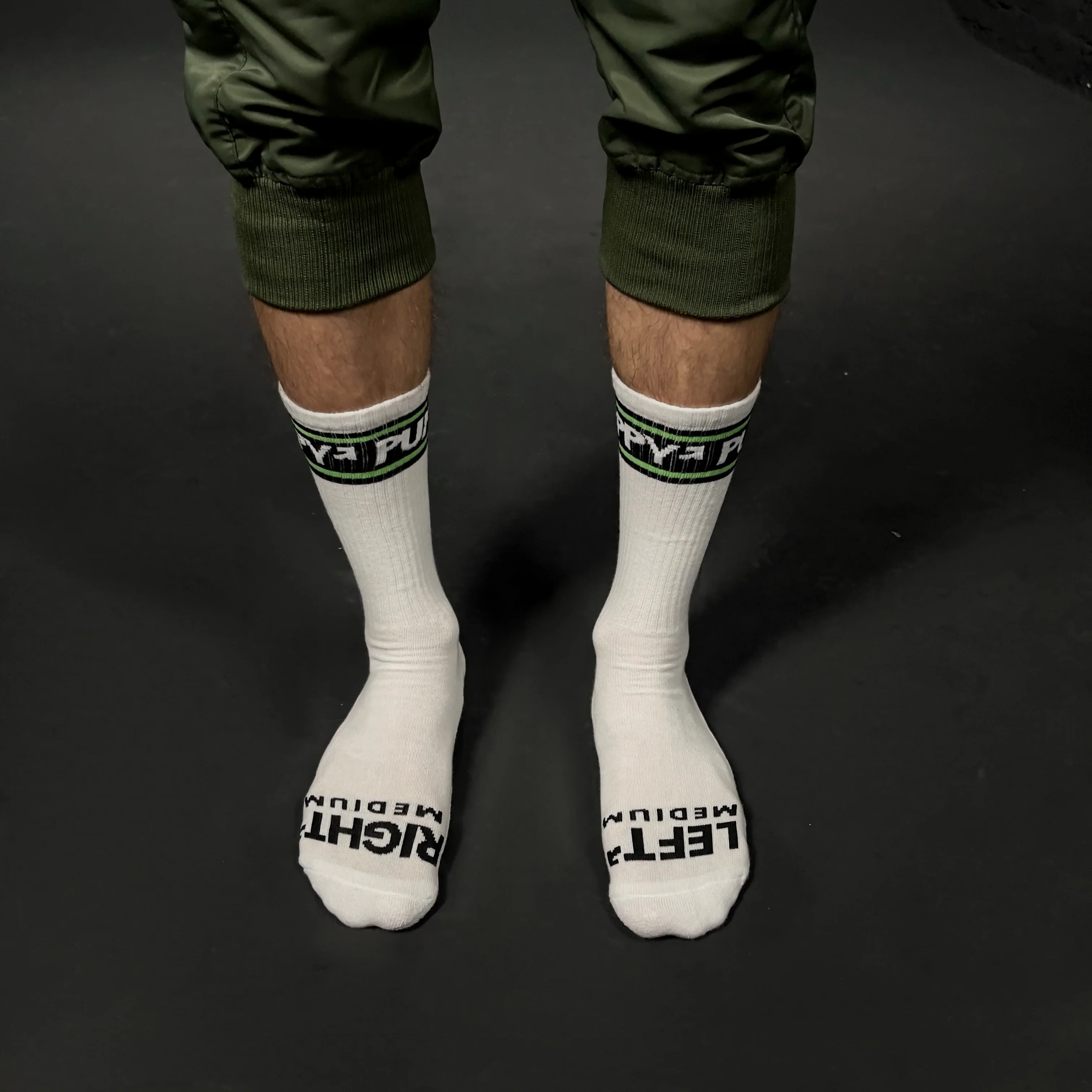 PUPPY SOCKS WHT/LIME - Image 5